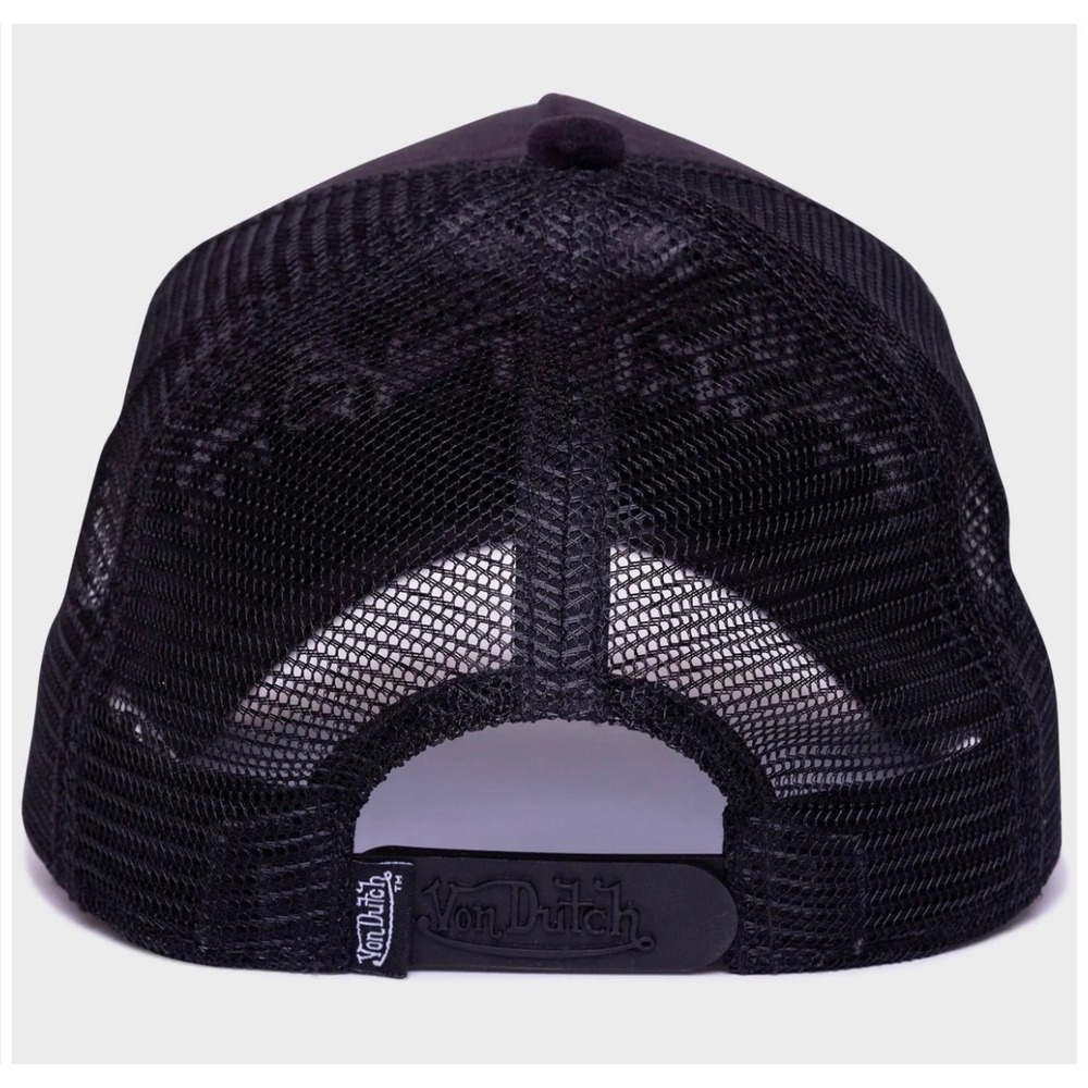 NEW Von Dutch Triple BLACK Velvet Patch Mesh Trucker SnapBack hat Cap Unisex Y2K - Picture 5 of 9